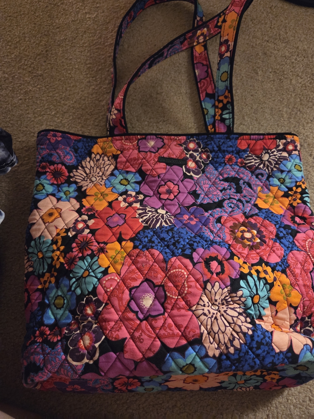 Vera Bradley Quilted Floral Tote in Pink, Blue, Purple and Yellow
